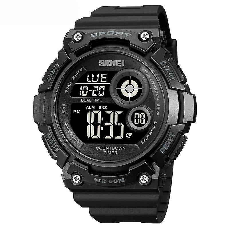 Boys LED Sport Watch,Waterproof Electronic Sports Watch with Luminous Alarm Watches-Black machine