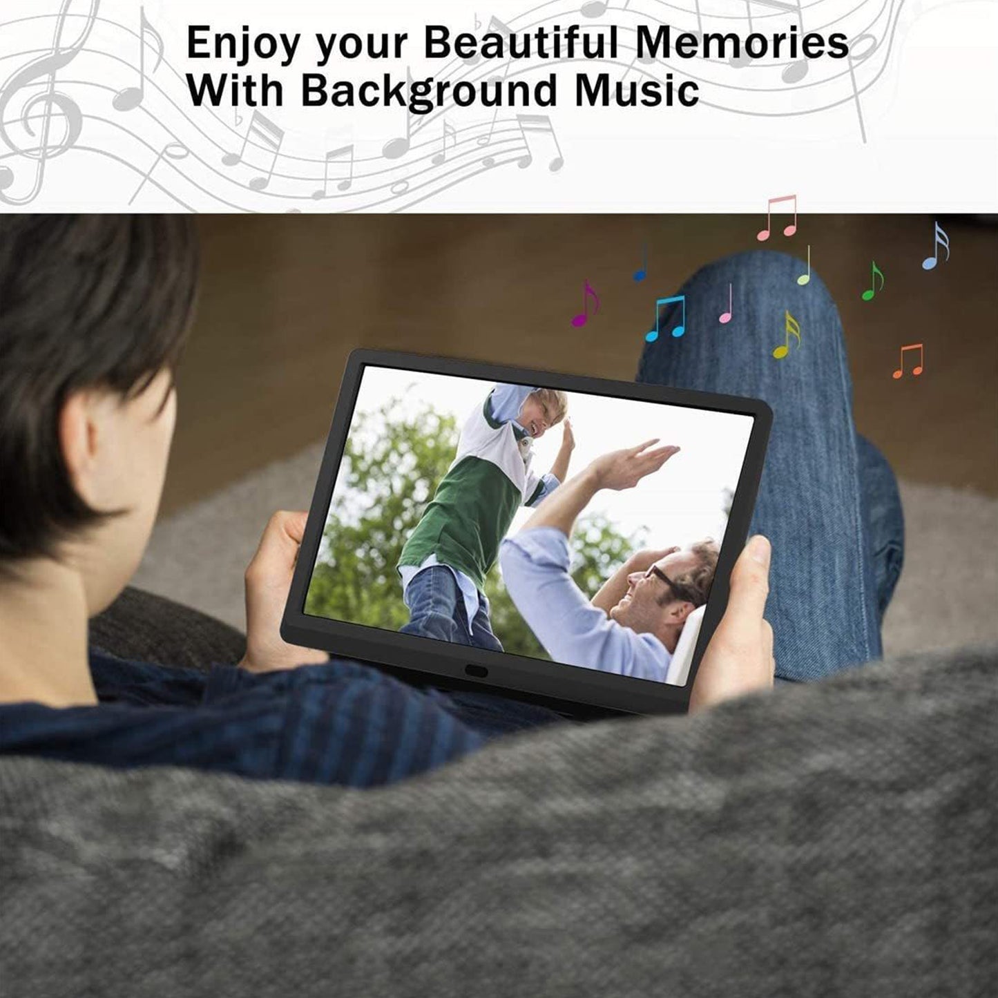 VEANXIN 12 inch Digital Picture Frame (1280 x 800 HD Display, Remote Control,USB or SD Card)