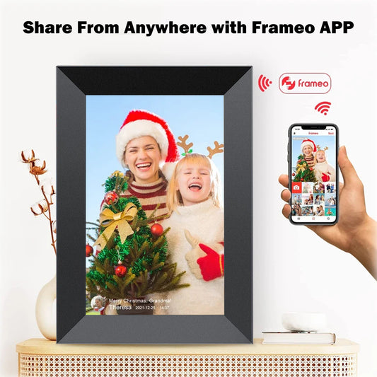 VEANXIN 10.1 inch Digital Picture Frame (32GB Storage,1280x800 IPS Touch Screen,Frameo APP)