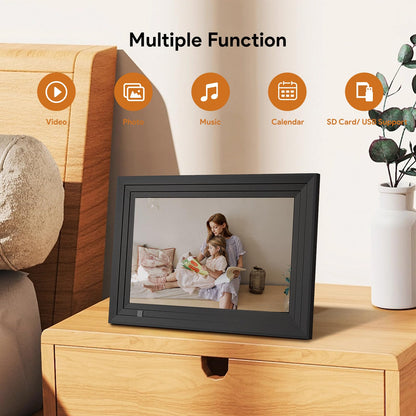 VEANXIN 10.1 inch Digital Picture Frame (360° Rotation Full IPS Screen,Remote Control,USB or SD Card)