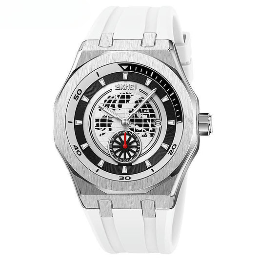 Business Men's Quartz Mechanical WatchLuminous Waterproof Men's Watch-white